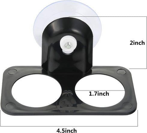 SLSON Gecko Feeder Ledge Acrylic with 20 Pack 1 oz Plastic Bowls - Improved Suction Cup Reptile Feeder, Black