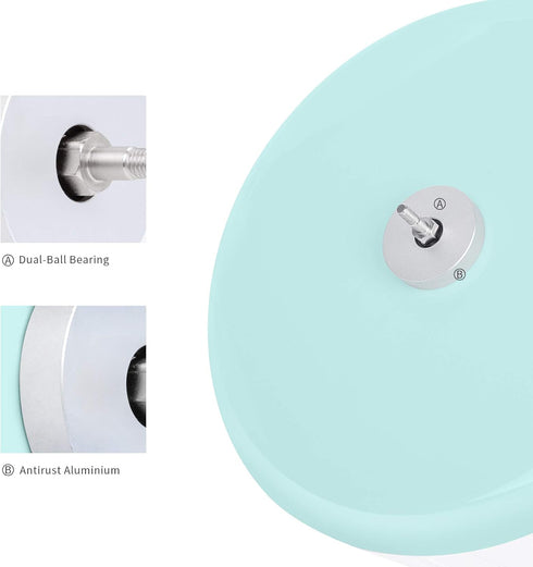 Niteangel Super-Silent Hamster Exercise Wheels - Quiet Spinner with Adjustable Stand for Small Animals (L, Mint Green)