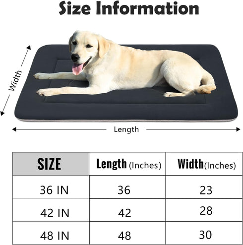 JoicyCo Dark Gray Soft Dog Crate Pad Mat for Medium/Large Dogs, Non-Slip Bottom Washable
