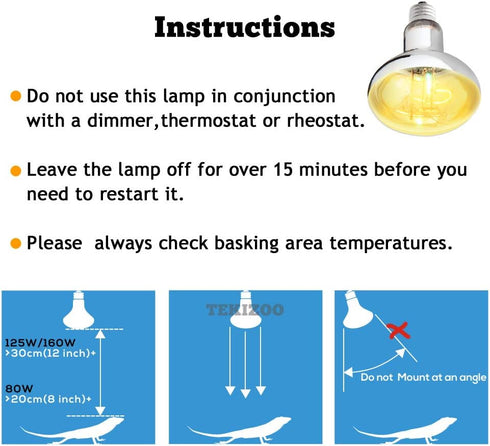 UVA UVB Sun Lamp High Intensity Self-Ballasted Heat Basking Lamp for Reptile and Amphibian (80W)
