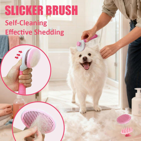 5PCS Set Dog Bath Brush Bathing Kit - Pet Washing Brush, Dog Brush for Shorted Haired Dogs, Dog Scrubber for Bath