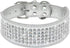 Berry Pet Rhinestones Dog Collars - 2" Width with 5 Rows Full Sparkly Crystal Diamonds for Medium & Large Dogs, 15-18"