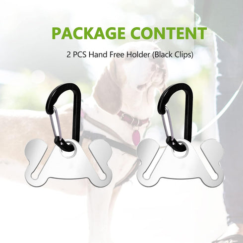 2PCS Dog Poop Bag Holder, Waste Holder for Dispenser Carrier, Hands-Free Metal