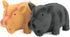 2 Pack 6.5" CHIWAVA Medium Pig Dog Toy for Dogs Latex Rubber Cube Squeeze Grunting Sound Interactive Play