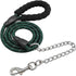 BTINESFUL 6FT Chewproof Dog Leash - Strong Nylon Rope with Anti-Chewing Chain (Dark Green) for Medium Large Dogs