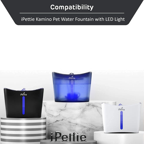 iPettie Only for Kamino Fountain Replacement Filters, 6 Filters, 6 Sponges & 1 Sponge Bracket