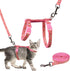 Cat Harness and Leash Set, Soft Nylon Escape Proof Adjustable for Kittens, Glow in The Dark, Moons Stars (Pink)