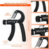 Hand Grip Strengthener Exerciser, 2 Pcs Adjustable Resistance 11-132 lbs Forearm Squeezer for Home Gym (Black)