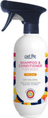 Dog Shampoo and Conditioner Foaming 2-in-1 Spray, Plant-Based Vanilla Ginger Scent, 16 Ounce