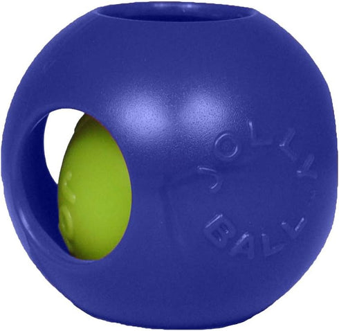 Jolly Pets Teaser Ball Dog Toy - Large 8 Inches, Blue, Model Number: 1508 BL