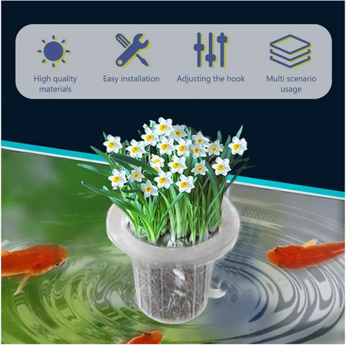 6Pcs Acrylic Aquarium Plant Holder Top of Tank Aquatic Plant Cups Aquarium Plant Pot Fish Tank Plant Basket Aquarium Planter Cups for Aquarium Decor