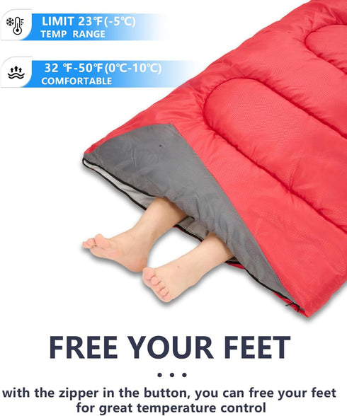 Sleeping Bags for Adults, Lightweight Waterproof Cold Weather Sleeping Bag for Camping Hiking Outdoor Travel with