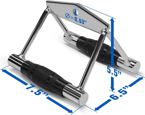 Yes4All Tricep Press Down Cable Machine Attachment Set, V-Shaped Bar, LAT Pull Down Straight Bar for Home Gym