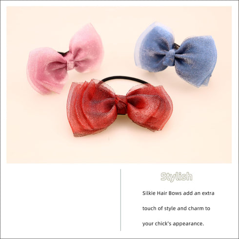 Generic Silkie Hair Bows and Headbands for Chicken - Costume Headwear, Hand Wash Only, Tulle and Elastic, Bright