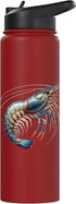 Shrimp Men Women Shrimp Design Stainless Steel Insulated Water Bottle