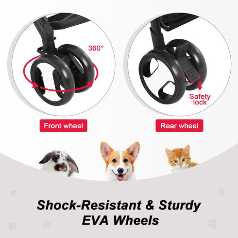 3-in-1 BestPet Pet Stroller Premium Multifunction Dog Cat Jogger Stroller for Medium Small Dogs Cats with Folding