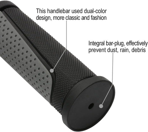 Short Mini Bicycle Handlebar Grips, Two-Color Rubber, 90MM Length, 2PCS