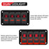 FXC Rocker Switch Aluminum Panel, 4 Gang Toggle Switches Dash, 5 Pin ON/OFF, 2 LED Backlit for Boat Car Marine Red