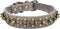 Adjustable PU Leather Pet Collars with Mushrooms Spiked Rivet Studs for Cats & Dogs (12"-14.5" Neck, A Grey)