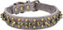 Adjustable PU Leather Pet Collars with Mushrooms Spiked Rivet Studs for Cats & Dogs (12"-14.5" Neck, A Grey)