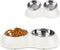 Double Dog Bowl Set, Two 6.9 fl oz Stainless Steel Bowls & Elevated Base, Ideal Feeding Solution for Small to Large Pets