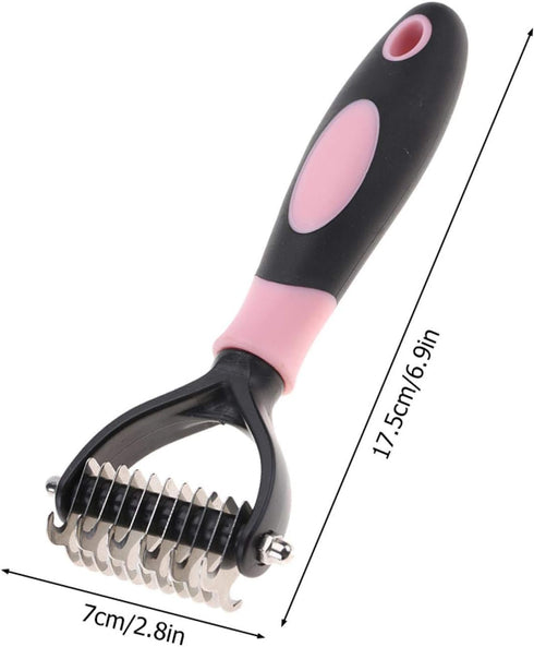 GLOGLOW Pet Grooming Brush, Shedding Brush Tool, Dematting Rakes, Fur Knot Cutter for Long and Short Hair Dogs and Cats