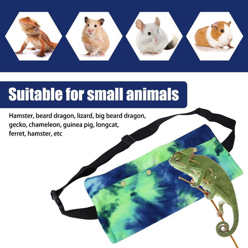 Adjustable Bearded Dragon Sling Carrier, Velvet Lizard Leash Harness for Outdoor Travel