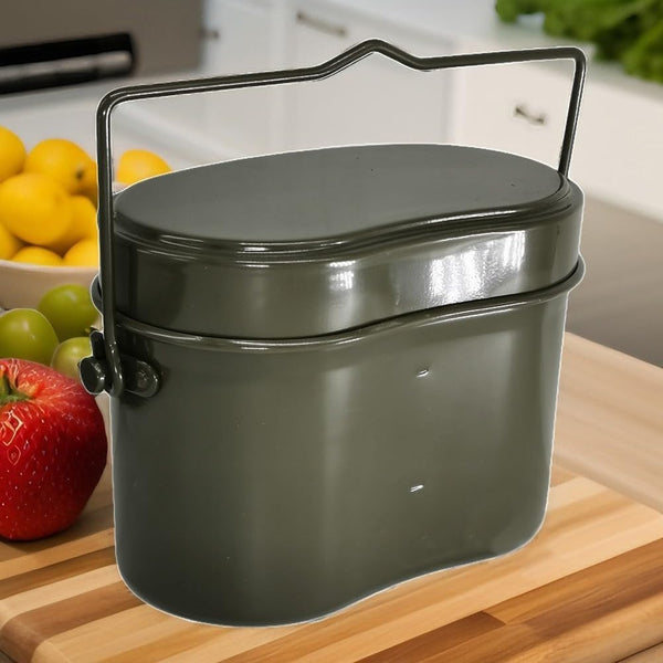 Generic Set 500ML+1250ML Outdoor Camping Cooking Pot Double Layer Food Storage Container Aluminum Saucepan With Scale