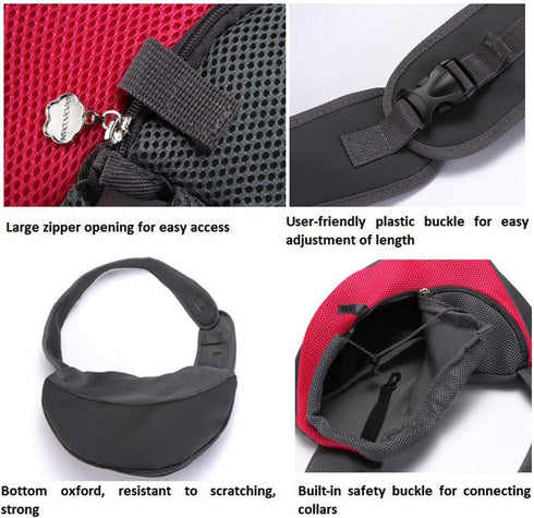 ETOPARS Pet Sling Carrier Bag, Small Dog Cat Messenger Bag for Travel, Outdoor Backpack for Walking, Hiking, Bike