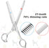 Dog Cat Grooming Scissors, Pet Shears for Thick Coats and Matted Hair, Stainless Steel Thinner Curved Straight Chunker