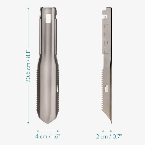 Navaris Ultralight Titanium Backpacking Shovel, Lightweight Camping Trowel Multitool with Ruler Lines