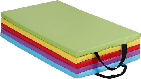 F2C 4-Panel Folding Gymnastics Mat, Gym Mat Tumbling Mat, Lightweight Padded Foldable Exercise Mat with Carry Handles