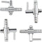 One-Way Air Flow Tubes, Stainless Steel Pump Lever Control Valves for Aquarium Fish Tank (Silver, 4PCS)