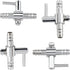 One-Way Air Flow Tubes, Stainless Steel Pump Lever Control Valves for Aquarium Fish Tank (Silver, 4PCS)