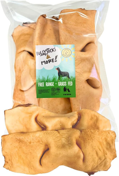 BULLYSTICKS & MORE 8-10 Inch Smoked Beef Cheek Snouts for Dogs (Extra Thick-3 Count) - No Hide Bones for Dogs