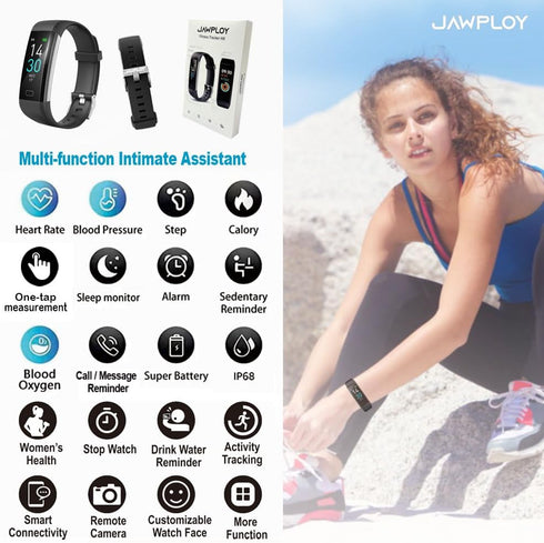Fitness Tracker with Blood Pressure Heart Rate Blood Oxygen Monitor, Activity Tracker Sleep Monitor Smart Watch Health Tracker Pedometer Step Counter for Kids Man Women