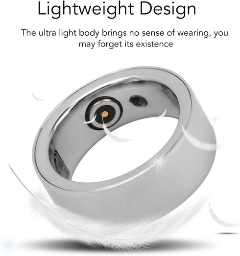 Luqeeg Smart Health Ring - Bluetooth Pressure Sleep Monitoring Health Monitor, IPX8 Waterproof, Rechargeable