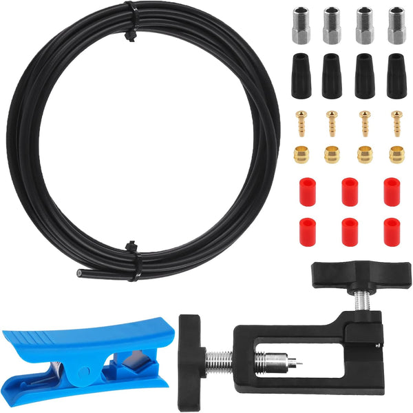 Swpeet 25Pcs Bicycle Hydraulic Disc Brake Hose Kit: Complete Tool Set for Installing Brake Olive and Inserts