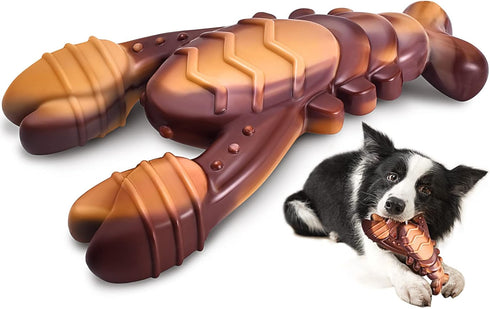 PETSTA Indestructible Dog Toys for Aggressive Chewers, Real Beef Flavored Dog Bone for Large and Medium Breeds