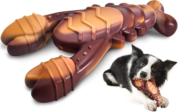 PETSTA Indestructible Dog Toys for Aggressive Chewers, Real Beef Flavored Dog Bone for Large and Medium Breeds