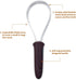 Dual-Sided De-Shedding Tool with Stainless Steel Blade for All Dog Coat Types - Soft Touch Grip (Burgundy)
