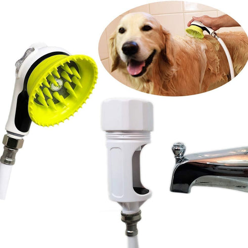 Wondurdog Bathtub Spout and Garden Hose Attachment Dog Wash Kit w/Splash Shield