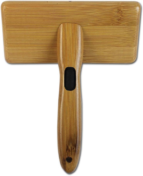Bamboo Groom Slicker Brush with Stainless Steel Pins for Large Pets