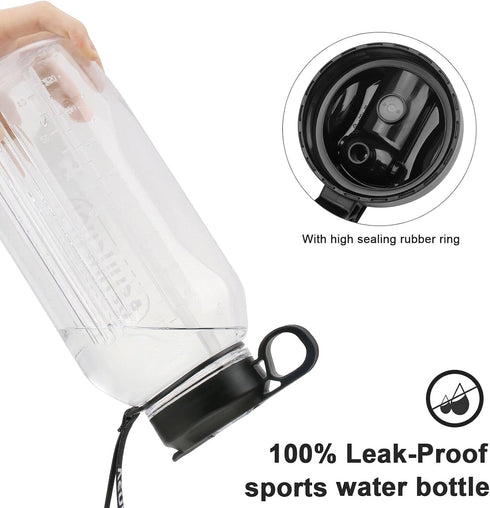 Large Water Bottle with Straw, VENNERLI Portable Sports Water Bottle 2.2L BPA-Free for Hiking and Camping