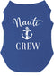 Nauti Crew Summer Boat Dog Tee Shirt Sizes for Puppies, Toys, and