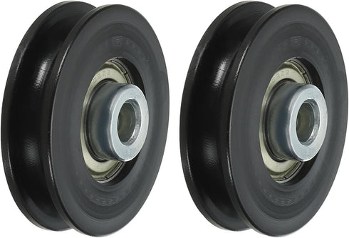 PATIKIL Universal Bearing Pulley Wheel, 60mm/2.4", 2 Pack Nylon Bearing Wheel for Gym Equipment Part Cable Machine