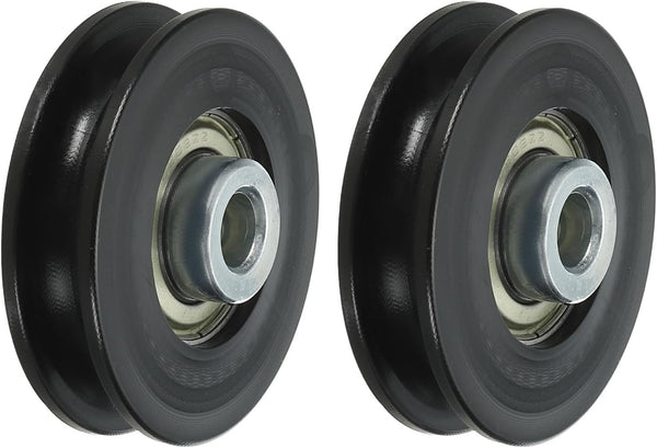 PATIKIL Universal Bearing Pulley Wheel, 60mm/2.4", 2 Pack Nylon Bearing Wheel for Gym Equipment Part Cable Machine