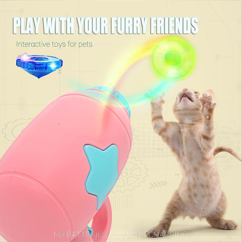 5 Propellers,1 Cat Fetch Toys, Interactive Flying Cat Toy with Flying Spinning Tops, Dog Cat Pet Funny Tracks Chasing