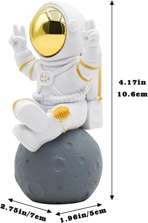 Astronaut Statue Fish Tank Decor, Resin Spaceman Small Aquarium Decorations, Cute Mini Space Figure