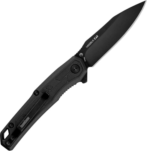 Kershaw Appa Folding Tactical Pocket Knife, SpeedSafe Opening, 2.75 Inch Black Blade and Handle, Lightweight